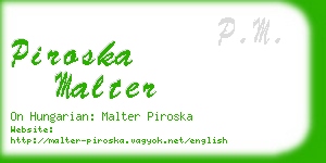 piroska malter business card